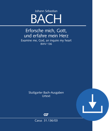 Erforsche mich, Gott, und erfahre mein Herz Cantate pour le 8e dimanche après la Trinité Réduction piano-chant (téléchargement), fichier pdf