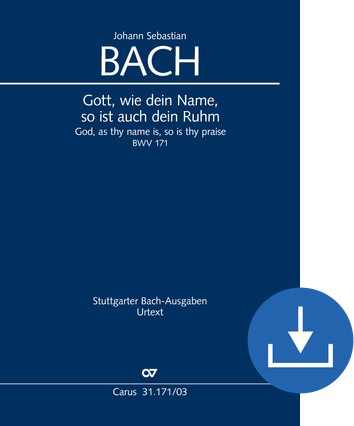 Gott, wie dein Name, so ist auch dein Ruhm Cantate pour le nouvel An Réduction piano-chant (téléchargement), fichier pdf