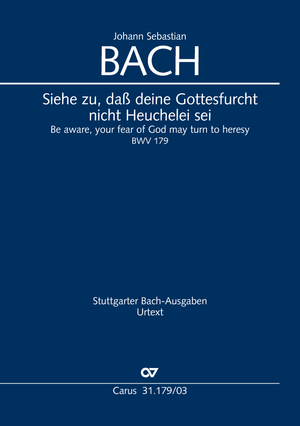 Be aware, your fear of God may turn to heresy Cantata for the 11th Sunday after Trinity Vocal score
