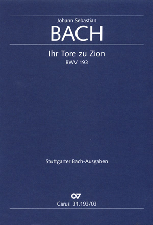 Ihr Tore zu Zion Kantate zum Ratswechsel. Rekonstruktion Reinhold Kubik Klavierauszug