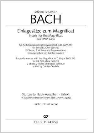 Johann Sebastian Bach: Insert movements for the Magnificat from BWV 243a