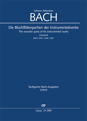 Thumbnail: Johann Sebastian Bach: Die Blockflötenpartien der Instrumentalwerke. Urtext in praktischer Einrichtung