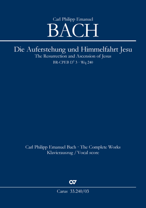Die Auferstehung und Himmelfahrt Jesu Oratorium Klavierauszug, Vorwort auf Dt. und Engl.