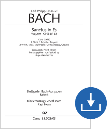 Sanctus in E flat major Vocal score digital (download), pdf file