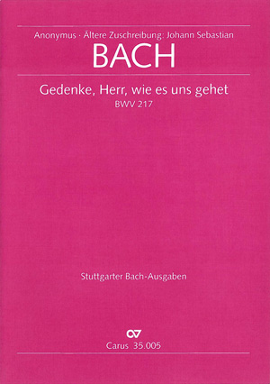 Johann Sebastian Bach (früher zugeschrieben): Gedenke, Herr, wie es uns gehet - Noten | Carus-Verlag