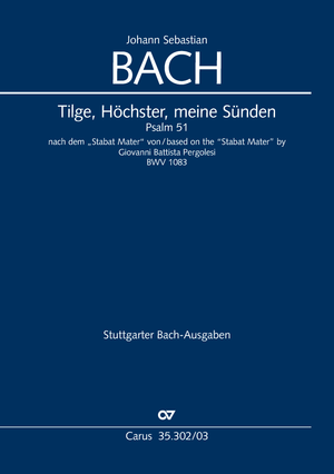 Tilge, Höchster, meine Sünden nach dem „Stabat Mater“ von Giovanni Battista Pergolesi, BWV 1083 Klavierauszug
