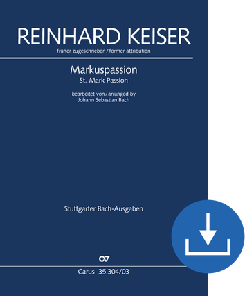 Markuspassion bearbeitet von Johann Sebastian Bach Klavierauszug digital, PDF-Datei