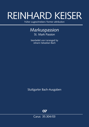 Markuspassion bearbeitet von Johann Sebastian Bach Klavierauszug