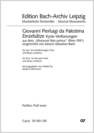 Palestrina/Bach: Fünf Kyrie-Vertonungen Partition, Première édition