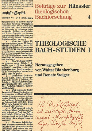 Theologische Bach-Studien I