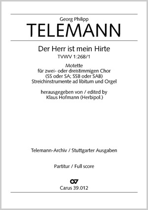 Der Herr ist mein Hirte Eingangschor aus der Kantate zum 3. Pfingsttag Partitur