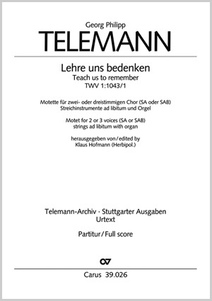Georg Philipp Telemann: Lehre uns bedenken - Noten | Carus-Verlag