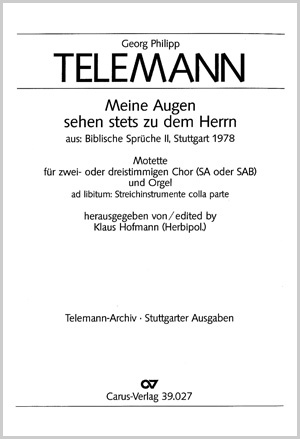 Georg Philipp Telemann: Meine Augen sehen stets zu dem Herrn - Noten | Carus-Verlag