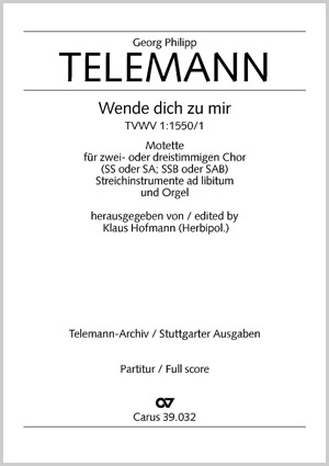 Georg Philipp Telemann: Turn thy face to me - Sheet music | Carus-Verlag