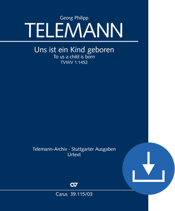 Uns ist ein Kind geboren Vocal score digital (download), pdf file