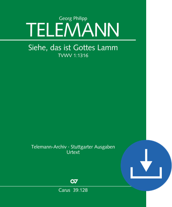 Georg Philipp Telemann: Siehe, das ist Gottes Lamm (II) - Noten digital | Carus-Verlag