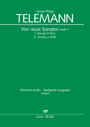 Georg Philipp Telemann: Vier neue Sonaten (Heft 1: Sonaten 1 und 2) - Noten | Carus-Verlag