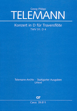 Konzert in D für Traversflöte Dirigierpartitur, Erstausgabe