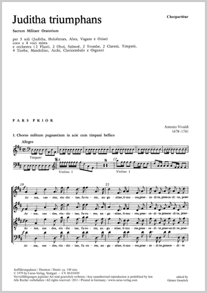Juditha triumphans Chorpartitur