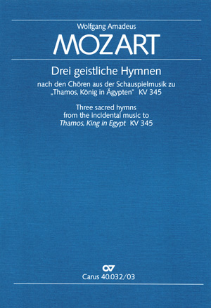 Three sacred hymnes from the incidental music to “Thamos. King in Egypt“ Vocal score