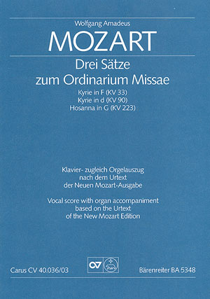 Wolfgang Amadeus Mozart: Drei Sätze zum Ordinarium Missae - Noten | Carus-Verlag