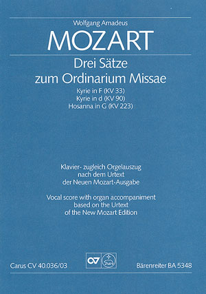 Drei Sätze zum Ordinarium Missae Vocal score, also reduction pour organ