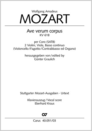 Ave verum corpus Motet Vocal score