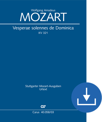Vesperae solennes de Dominica Vocal score digital (download), pdf file