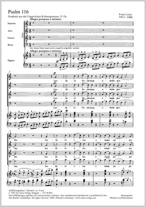 Franz Liszt: Psaume 116 - Partition | Carus-Verlag