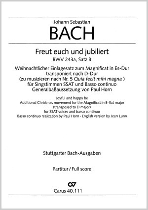 Johann Sebastian Bach: Joyful and happy be - Partition | Carus-Verlag