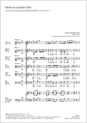 Johann Sebastian Bach: Gloria in excelsis Deo - Noten | Carus-Verlag