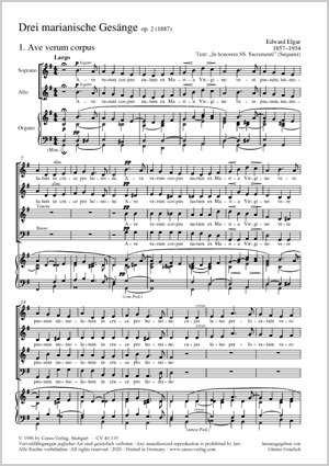 Edward Elgar: Drei marianische Gesänge - Noten | Carus-Verlag
