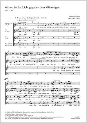 Thumbnail: Johannes Brahms: Warum ist das Licht gegeben dem Mühseligen