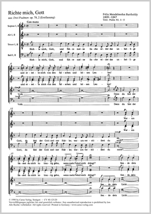 Richte mich Gott (Psalm 43) aus: Drei Psalmen Partitur, nur deutsch