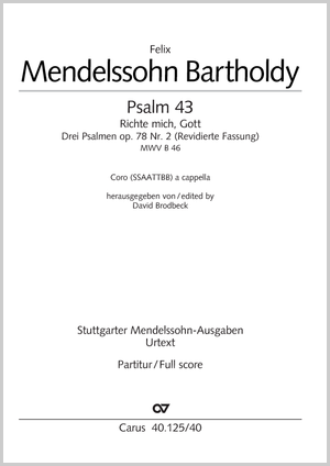 Richte mich Gott (Psalm 43) aus: Drei Psalmen Partitur, Erstausgabe