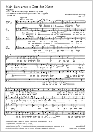 Magnificat allemand extrait de: Trois motets Partition