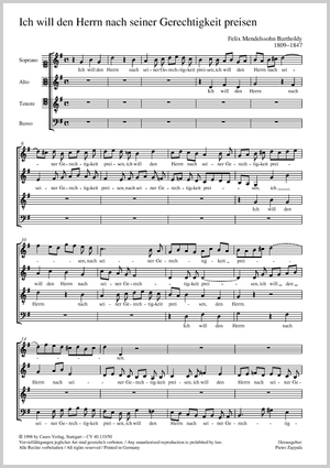 Ich will den Herrn nach seiner Gerechtigkeit preisen Score