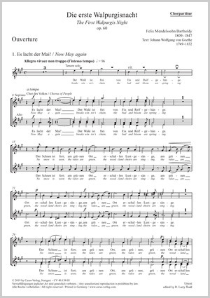 Felix Mendelssohn Bartholdy: Die erste Walpurgisnacht - Partition | Carus-Verlag