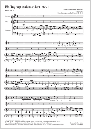 Thumbnail: Felix Mendelssohn Bartholdy: Ein Tag sagt es dem anderen