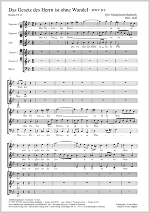 Thumbnail: Felix Mendelssohn Bartholdy: Das Gesetz des Herrn ist ohne Wandel