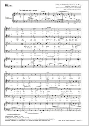 Ludwig van Beethoven / Waldemar Klink (arr.): Bitten - Noten | Carus-Verlag