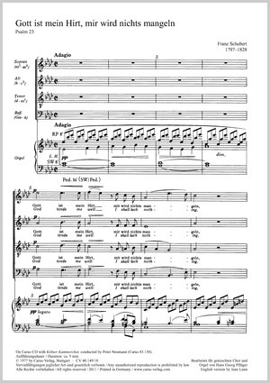 Psalm 23 Partitur, In dieser Ausgabe / in this edition: Coro SATB, Org