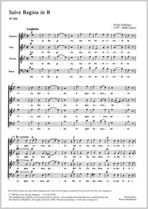 Salve Regina in B Partitur