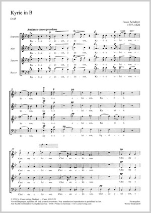 Franz Schubert: Kyrie in B flat major - Sheet music | Carus-Verlag