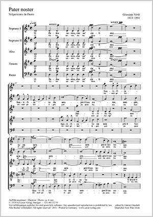 Giuseppe Verdi: Pater noster (O Vater unser im Himmel) - Noten | Carus-Verlag
