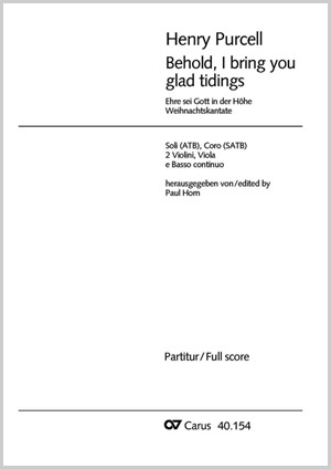 Henry Purcell: Behold, I bring you glad tidings - Noten | Carus-Verlag