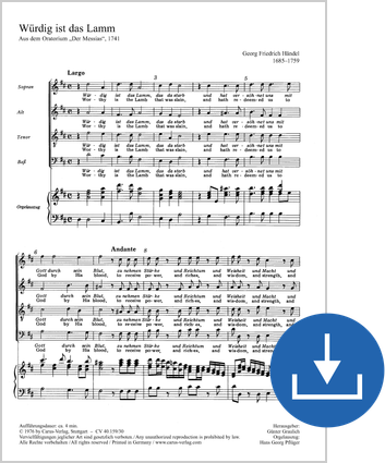extrait de : Le Messie Réduction orgue-chant numérique (téléchargement), fichier pdf