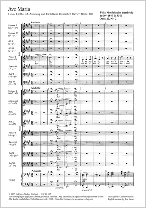 Ave Maria aus: Drei Kirchenmusiken Full score