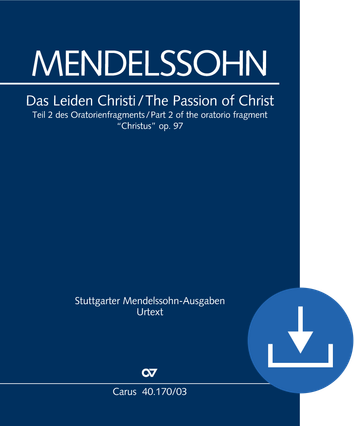 Christus Oratorio fragament. Part I: The Birth of Christ; Part II: The Passion of Christ Vocal score digital (download), pdf file, Part II