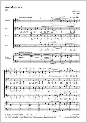 Ave Maria; O salutaris hostia Score